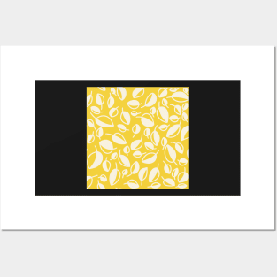 Simple Leaves on Yellow Posters and Art